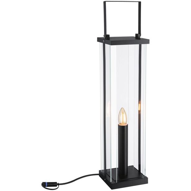 LED-lyhty Paulmann Plug & Shine Classic, 69.5cm, IP44, 1900K, antrasiitti