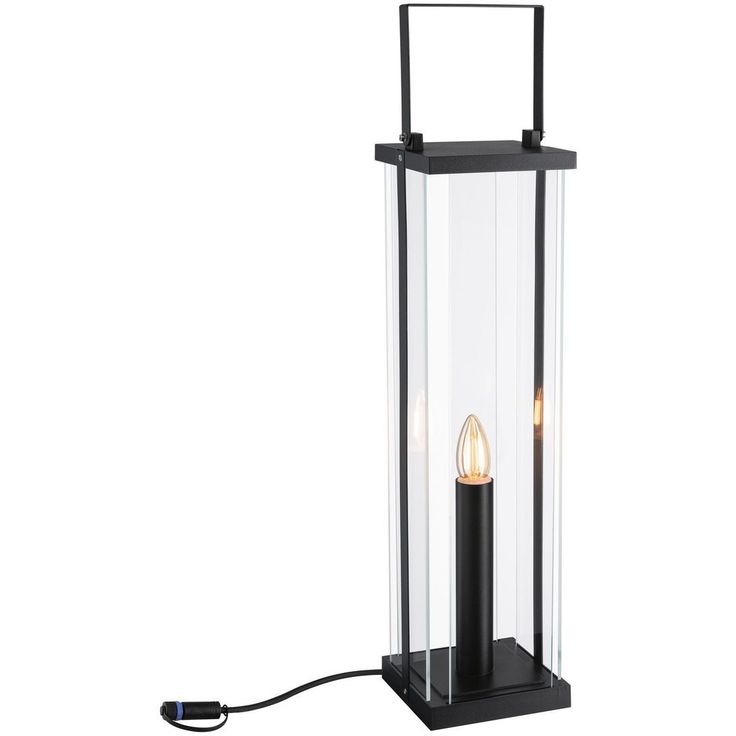 LED-lyhty Paulmann Plug & Shine Classic, 69.5cm, IP44, 1900K, antrasiitti