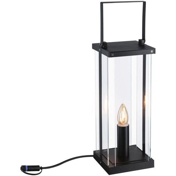 LED-lyhty Paulmann Plug & Shine Classic, 51.5cm, IP44, 1900K, antrasiitti