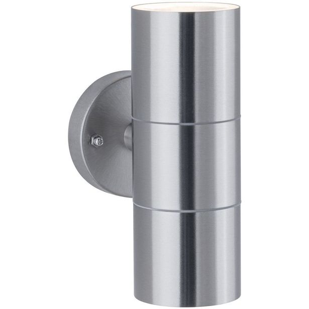 Ulkoseinävalaisin Paulmann Flame, IP44, 6cm, rst