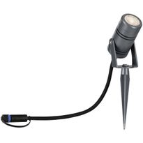 LED-puutarhaspotti Paulmann Plug &amp; Shine Radon, IP65, 3000K, harmaa