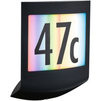 LED-numerovalaisin liike- ja hämärätunnistimella Paulmann Padea, Smart Home Zigbee 3.0, RGBW+, IP44, antrasiitti