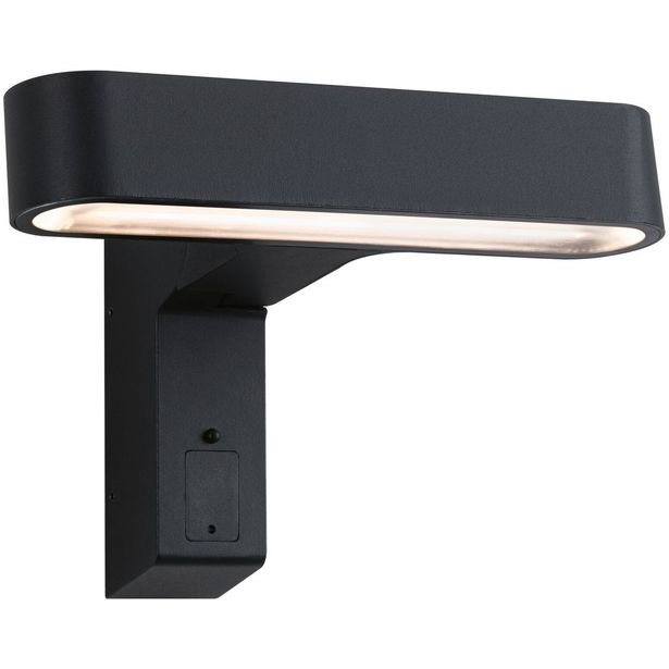 LED-ulkoseinävalaisin liiketunnistimella Paulmann Ito Horizontal, IP44, 3000K, antrasiitti