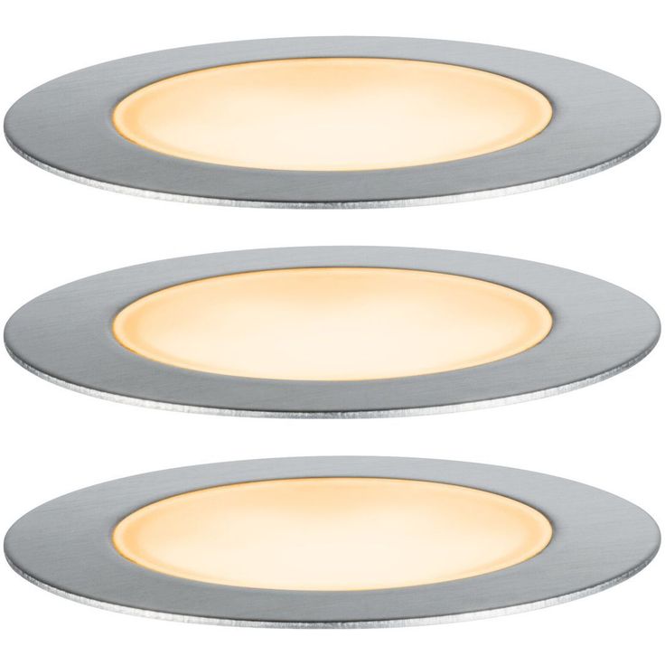 LED-terassivalaisinsarja Paulmann Plug & Shine Floor, IP67, 2200K, 3x2W, hopea