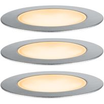 LED-terassivalaisinsarja Paulmann Plug &amp; Shine Floor, IP67, 2200K, 3x2W, hopea, Verkkokaupan poistotuote