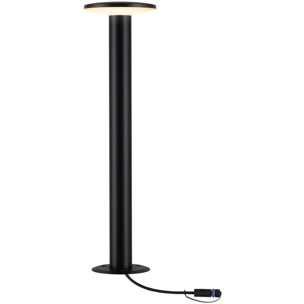 LED-pollarivalaisin Paulmann Plug & Shine Plate, IP44, 2200K, 7W, antrasiitti