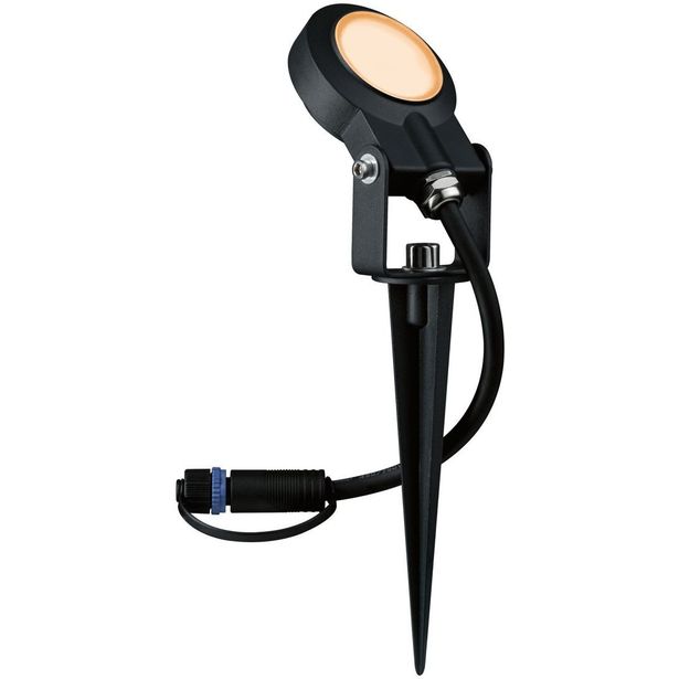 LED-puutarhaspotti Paulmann Plug & Shine Sting, IP67, 2200K, 6.3W, antrasiitti
