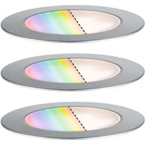 LED-terassivalaisinsarja Paulmann Plug &amp; Shine Floor, Smart Home Zigbee 3.0, IP67, RGBW+, 3x2W, rst