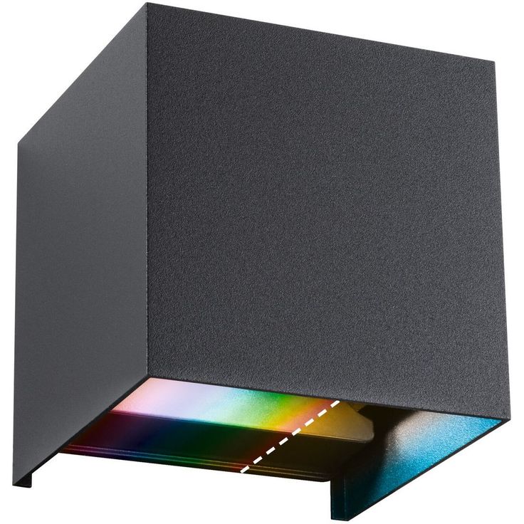 LED-ulkoseinävalaisin Paulmann Cybo, Smart Home Zigbee 3.0, IP44, 10x10cm, RGBW+, antrasiitti