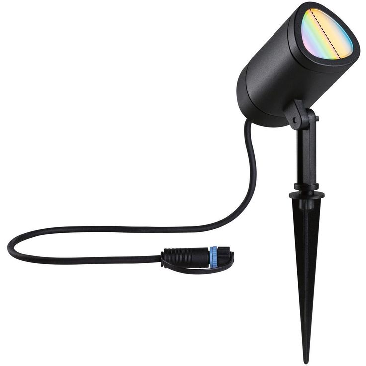 LED-puutarhaspotti Paulmann Plug & Shine Shira, Smart Home Zigbee 3.0, IP65, RGBW+, antrasiitti
