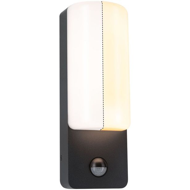 LED-ulkoseinävalaisin liiketunnistimella Paulmann Bonnie, IP44, 2200-3000K, antrasiitti