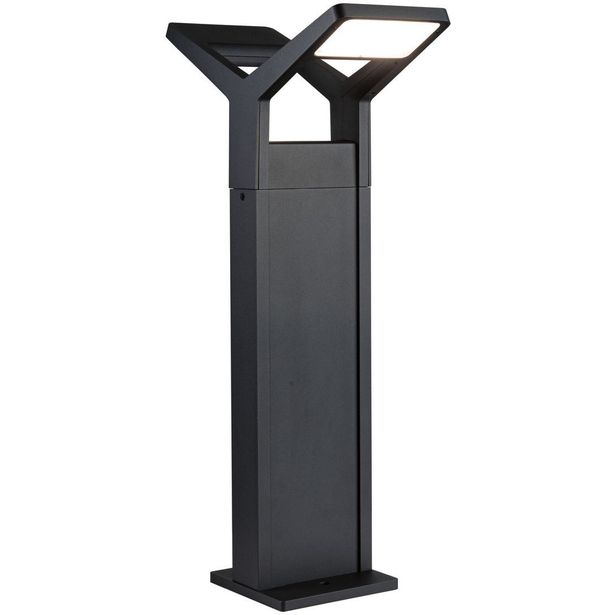 LED-pollarivalaisin liiketunnistimella Paulmann Juntea, 2-osainen, 58.5cm, IP44, 3000K, antrasiitti