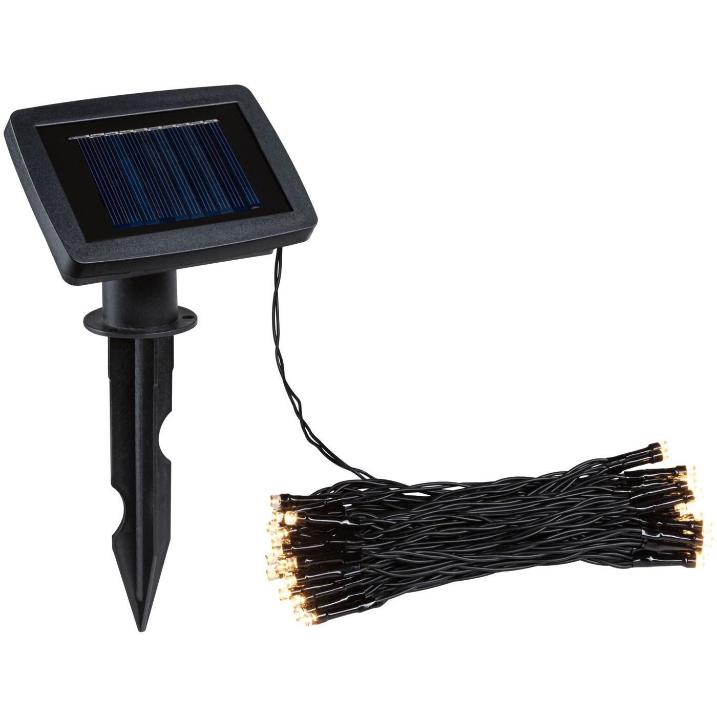 Aurinkokennovaloketju Paulmann Aurinka IP44 3000K 60 valoa 7.9m musta