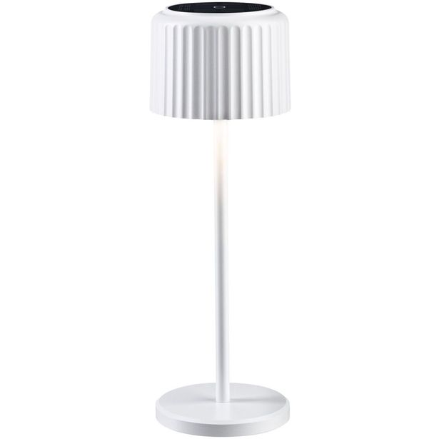 Aurinkokennopöytävalaisin Paulmann Solar Else USB-ladattava IP44 himmennettävä 2700K valkoinen