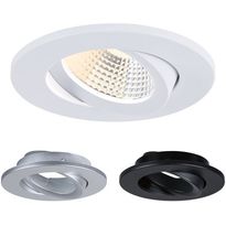 LED-alasvalo Paulmann Viona, IP65, 6W, 520lm, 2700 - 4000K, suunnattava, sis. 3kpl vaihdettavaa kehikkoa, mattamusta, mattavalkoinen, mattakromi