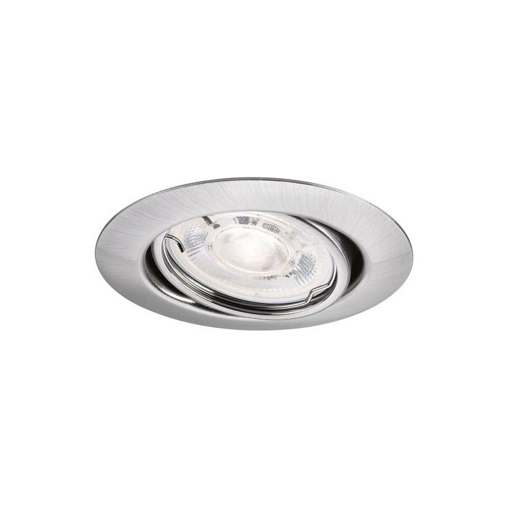 LED-alasvalo Paulmann Base, GU10, 4W, 400lm, 2700K, suunnattava, harjattu rauta