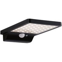 LED-ulkoseinävalaisin aurinkokennolla Paulmann Solveig, IP44, 3000K, liike- ja hämärätunnistin, musta