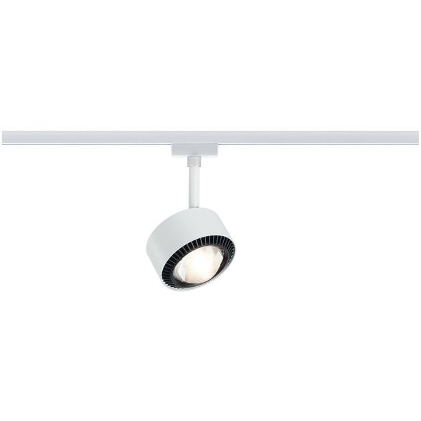 LED-spottivalaisin kiskoon Paulmann URail Aldan, 2700K, himmennettävä, valkoinen/musta