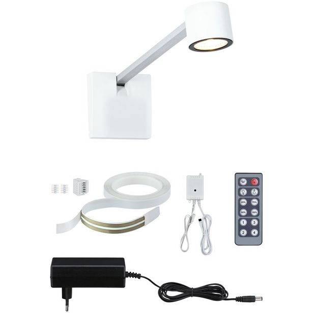 LED-tauluvalaisin Paulmann Adelia, 8.5cm, 2700K, 370lm, 230/24V, 4.5W, himmennettävä, harjattu alumiini