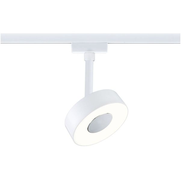 LED-spottivalaisin kiskoon Paulmann URail Circle Ø100mm 3-Step-Dim 210lm 5W 3000K himmennettävä signaalivalkoinen