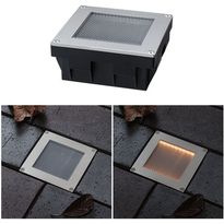 LED-maavalaisin aurinkokennolla Paulmann Sorea, IP67, 100x100mm, 2200K, 0.1W, 5lm, 3.7V, hämäräkytkimellä, ABS/polykarbonaatti/ruostumaton teräs