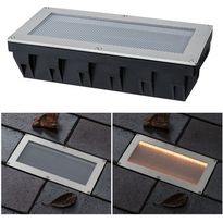LED-maavalaisin aurinkokennolla Paulmann Sorea, IP67, 200x100mm, 2200K, 0.3W, 14lm, 3.7V, hämäräkytkimellä, ABS/polykarbonaatti/ruostumaton teräs