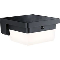 Ulkoseinävalaisin Paulmann Isleen House, aurinkokenno/verkkovirta, IP44, 163x163mm, 3000K, 2.3W, 230lm, musta