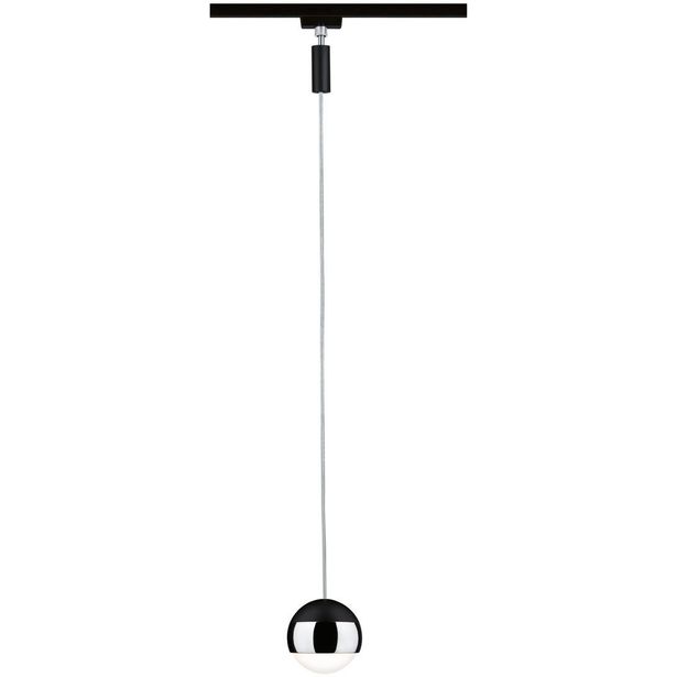LED-riippuvalaisin kiskoon Paulmann Urail Capsule II, 6.3W, 2700K, himmennettävä, mattamusta/kromi