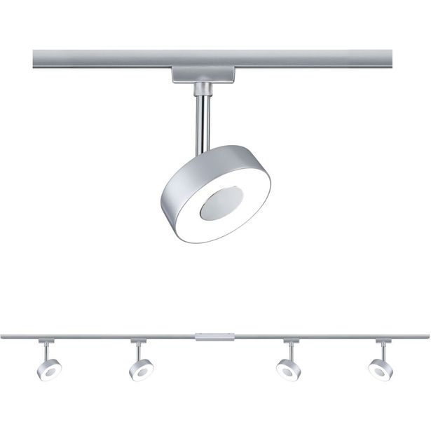 Kiskovalaisinsetti Paulmann URail Circle Basic 4x222lm 4x5.3W LED 2700K mattakromi