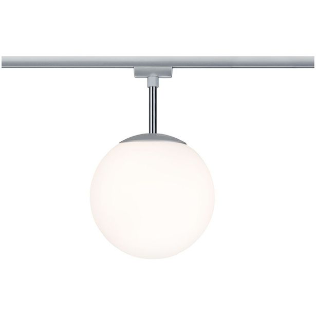 Spottivalaisin kiskoon Paulmann URail Globe, E14, max.10W, himmennettävä, mattakromi