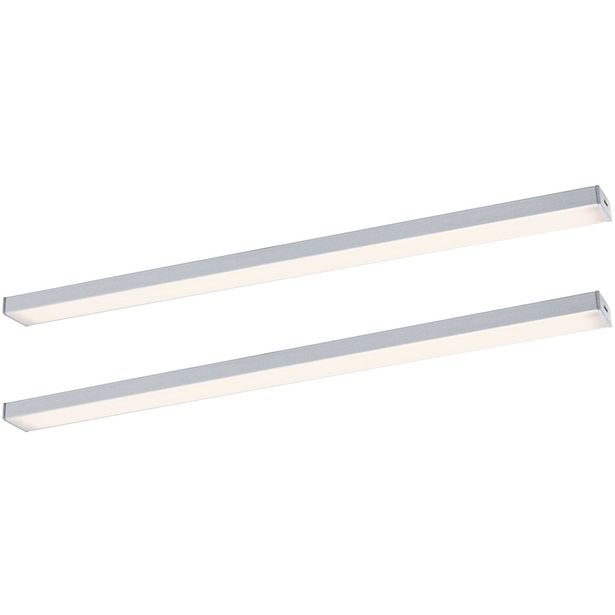 LED-työpistevalaisin jatkosarja Paulmann Inline 350x26mm 3000K 4W 350lm himmennettävä liiketunnistin mattakromi, 2kpl/pkt