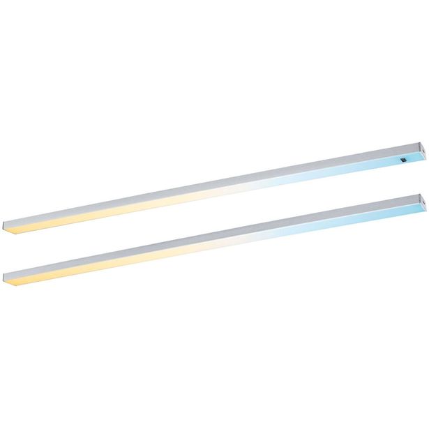 LED-työpistevalaisin Paulmann Inline 550x26mm 2700-6500K 6W 500lm liiketunnistin aloitussarja mattakromi, 2kpl/pkt