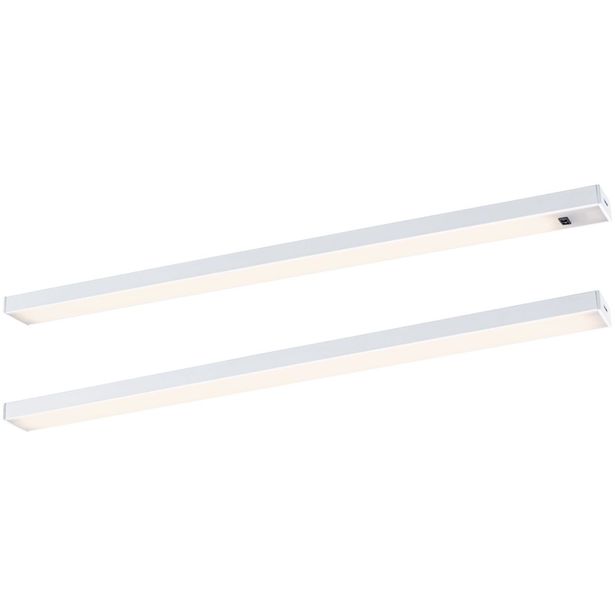 LED-työpistevalaisin Paulmann Inline 350x26mm 3000K 4W 350lm himmennettävä liiketunnistin aloitussarja mattavalkoinen, 2kpl/pkt