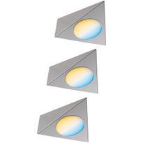 LED-kalustevalaisin Paulmann Clever Connect Trigo, 3kpl, säädettävä värilämpötila, harjattu nikkeli