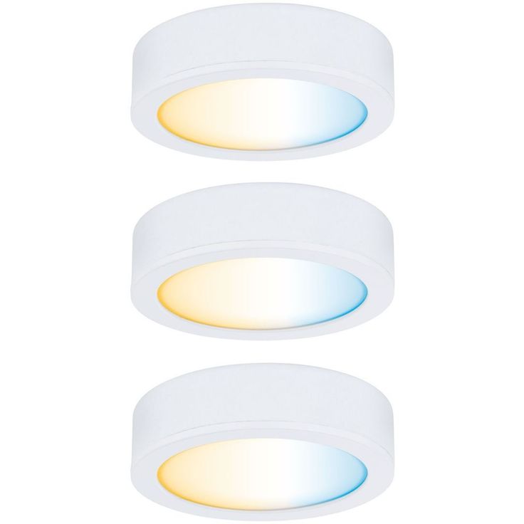 LED-kalustevalaisin Paulmann Clever Connect Disc, 3kpl, säädettävä värilämpötila, mattavalkoinen