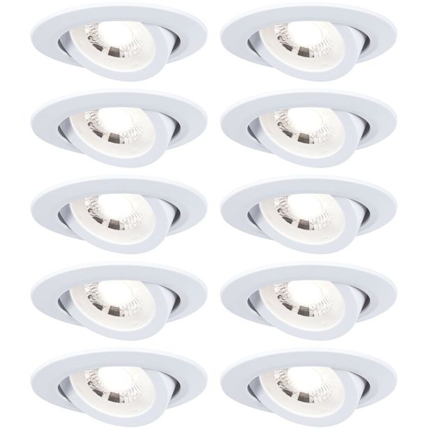 LED-alasvalo Paulmann Ø82mm kääntyvä 70° 4.8W 10x450lm himmennettävä 3000K valkoinen, 10kpl/pkt