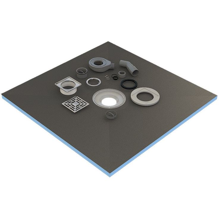 Märkätilalevy lattiaan kaivolla Tycroc STC90, 900x900x20mm