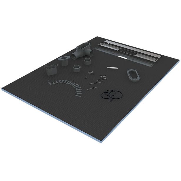 Märkätilalevy lattiaan lineaarisella kaivolla Tycroc STL150, 1500x1000x30mm