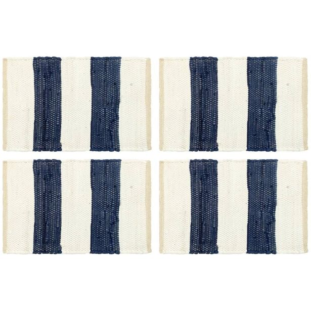 Tabletit 4 kpl chindi-raita sininen ja valkoinen 30x45cm_1