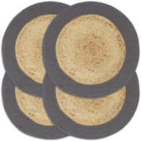 Tabletit 4kpl luonnollinen/antrasiitti 38cm juutti &amp;