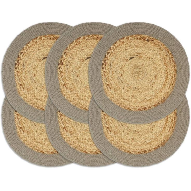 Tabletit 6 kpl luonnollinen/harmaa 38 cm juutti ja puuvilla_1