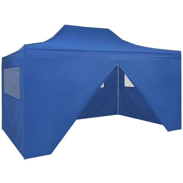 Taitettava juhlateltta 4 sivuseinällä pop-up 3x4,5 m sininen_1