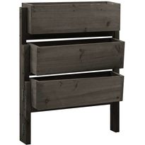 Taitettava kukkalaatikko harmaa 60x14x75 cm täysi kuusi