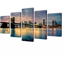 Taulusarja brooklynin silta jokimaisema 200 x 100 cm