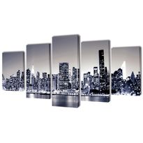 Taulusarja new york taivaanranta mustavalkoinen 200 x 100 cm