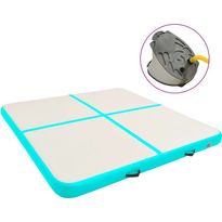 Täytettävä voimistelumatto pumpulla 200x200x10 cm PVC vihreä