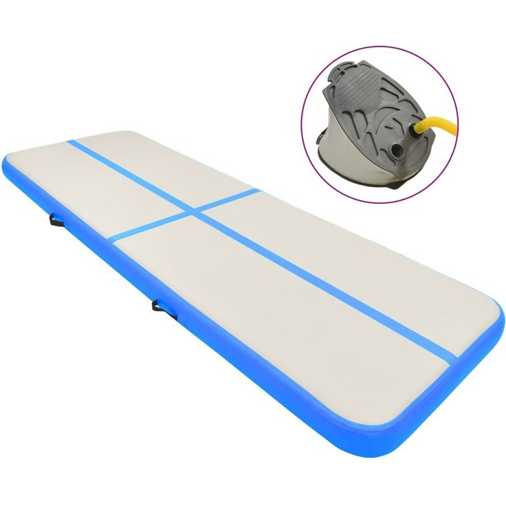 Täytettävä voimistelumatto pumpulla 300x100x15cm PVC sininen