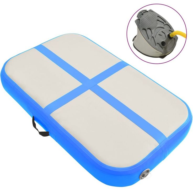 Täytettävä voimistelumatto pumpulla 60x100x10 cm PVC sininen