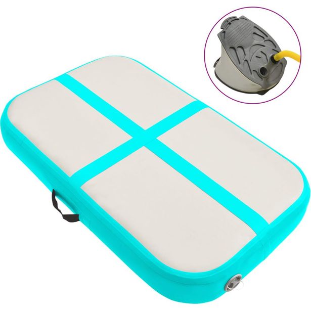 Täytettävä voimistelumatto pumpulla 60x100x10 cm PVC vihreä