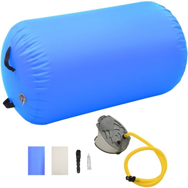 Täytettävä voimistelurulla pumpulla 100x60 cm PVC sininen